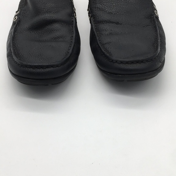 UGG Ballard Black Leather Slip On Loafers - Picture 3 of 8